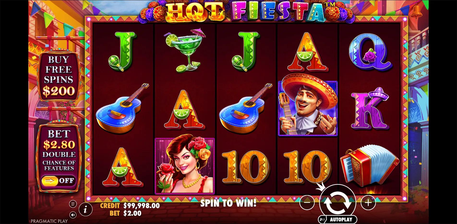 Hot Fiesta slot gameplay screenshot