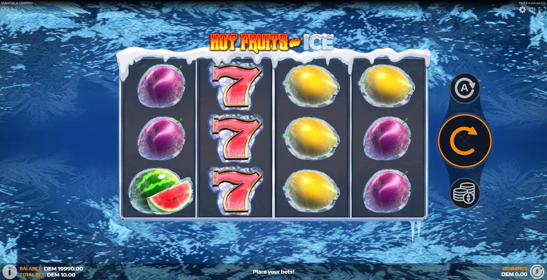 Hot Fruits on Ice slot gameplay screenshot