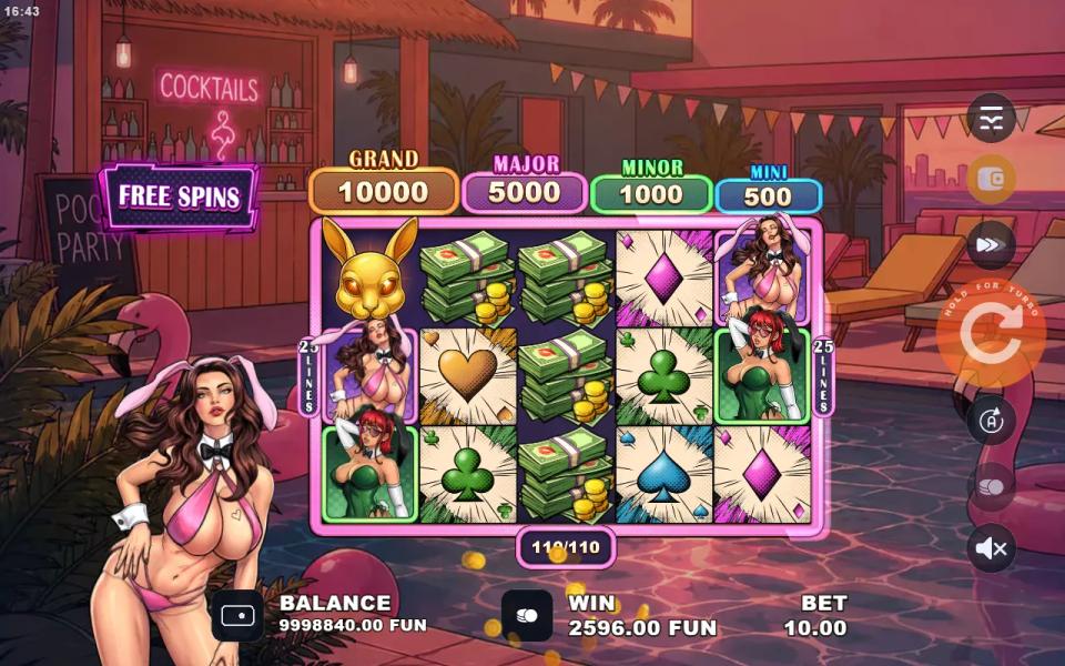 The final free spin of a bought round with the counter at 110 of 110 and the round total displayed