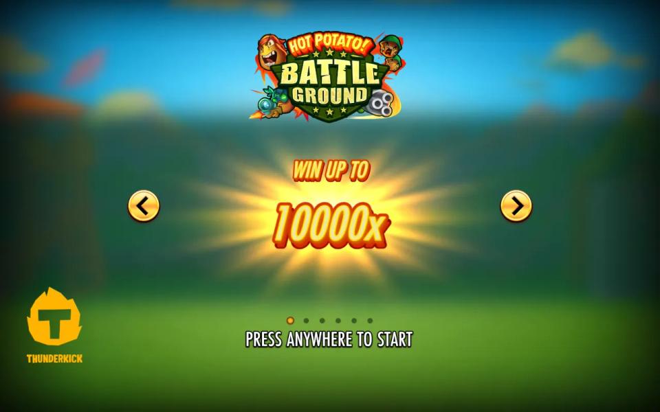 Hot Potato: Battleground loading screen slide reading WIN UP TO 10000x