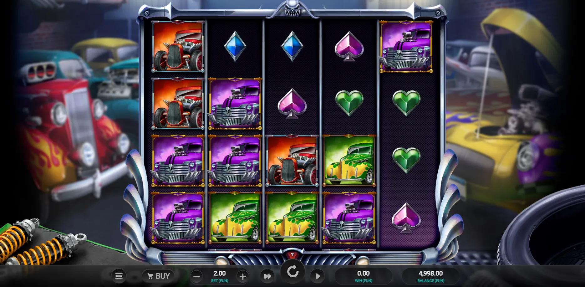 Hot Rod Racers slot gameplay screenshot