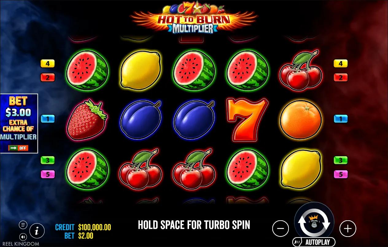 Hot to Burn Multiplier slot gameplay screenshot