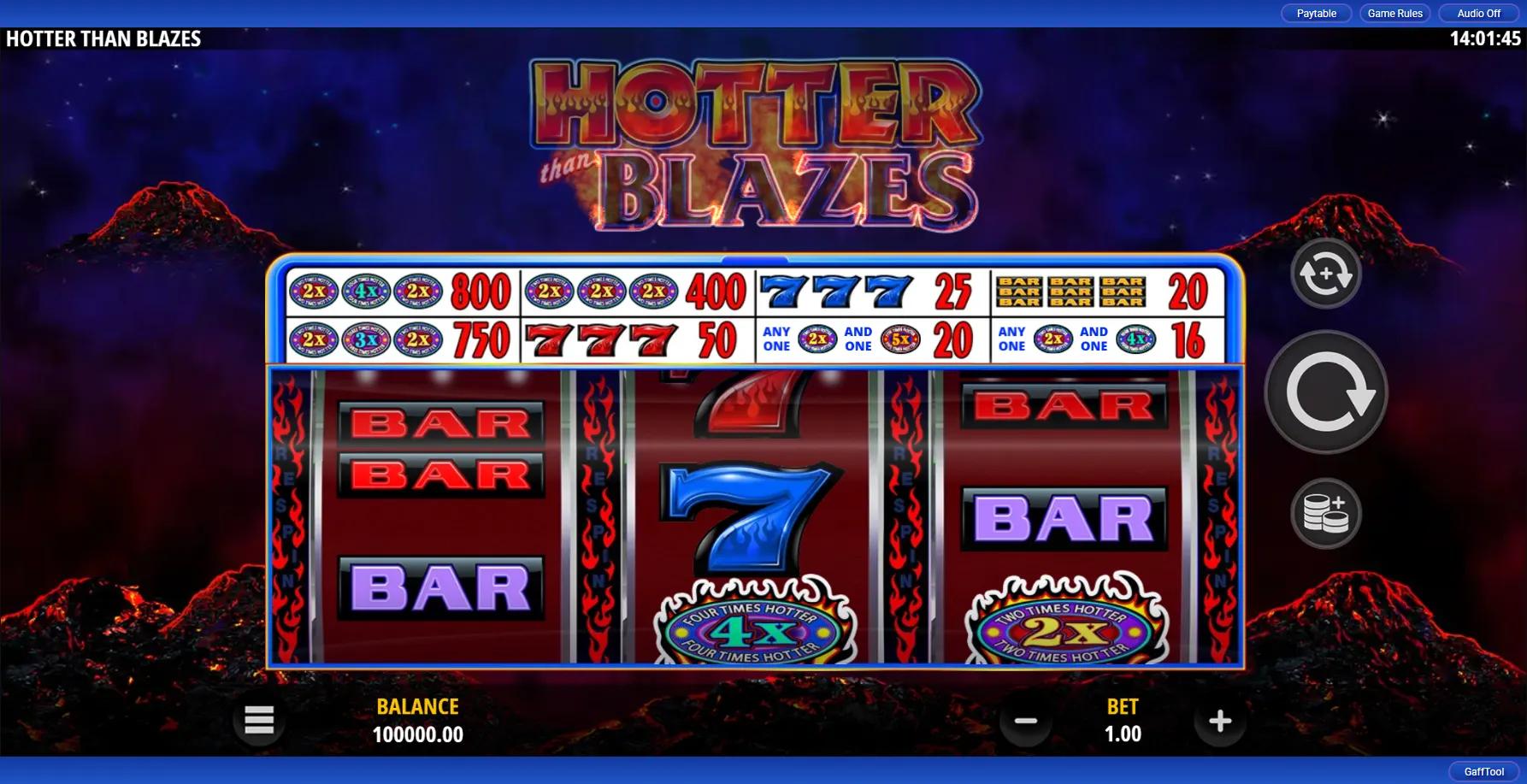 Hotter Than Blazes slot gameplay screenshot