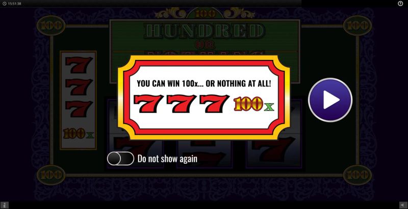 Hundred or Nothing High Stakes gameplay screenshot