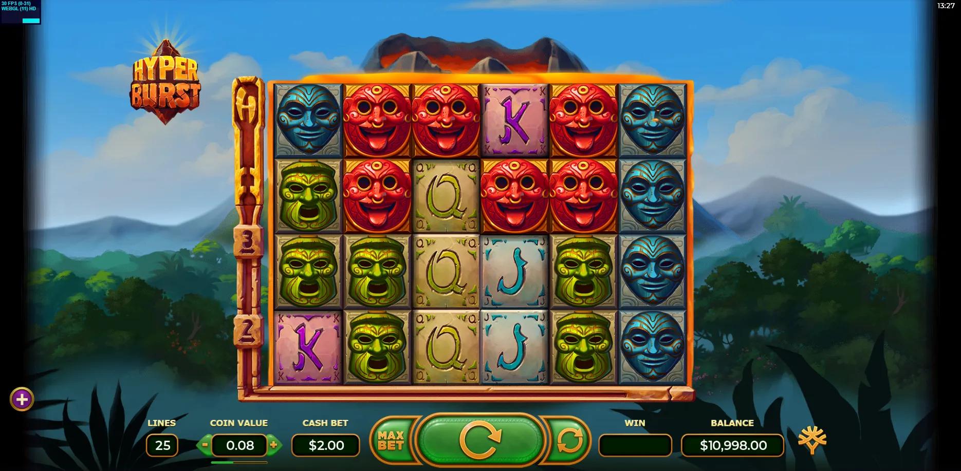 Hyperburst slot gameplay screenshot