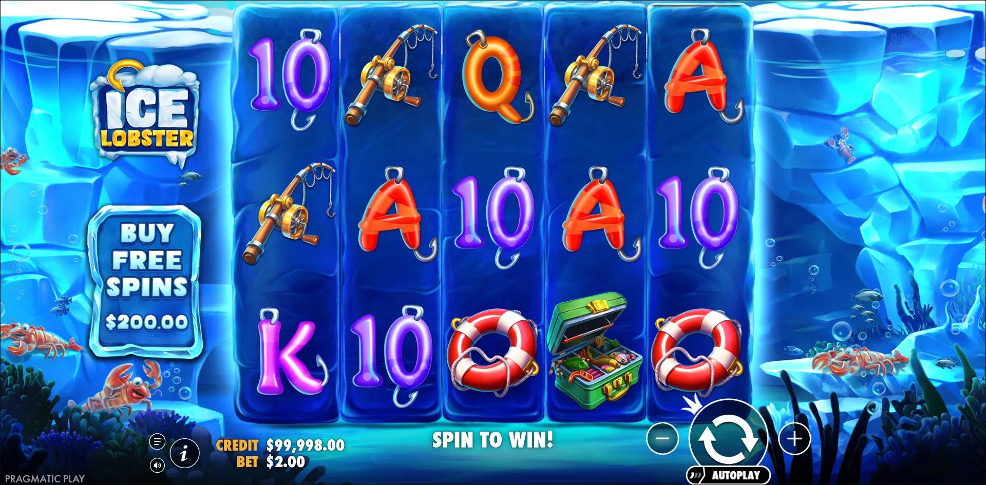 Ice Lobster slot gameplay screenshot