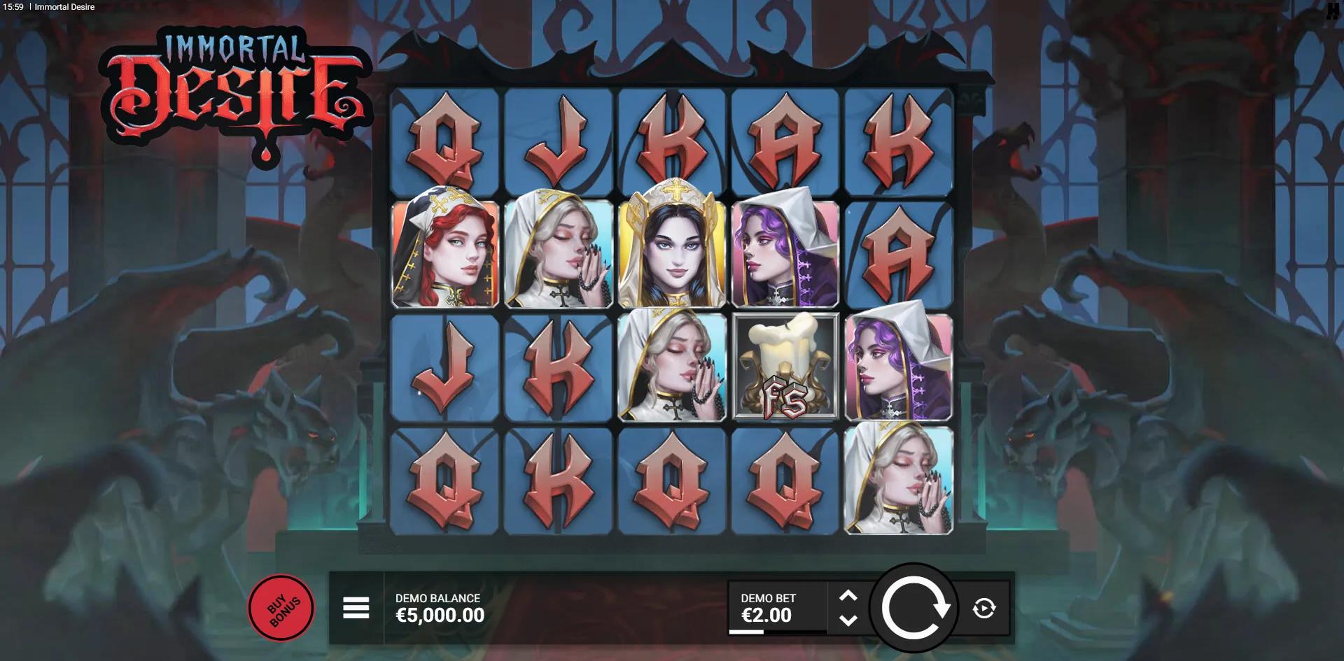 Immortal Desire slot gameplay screenshot