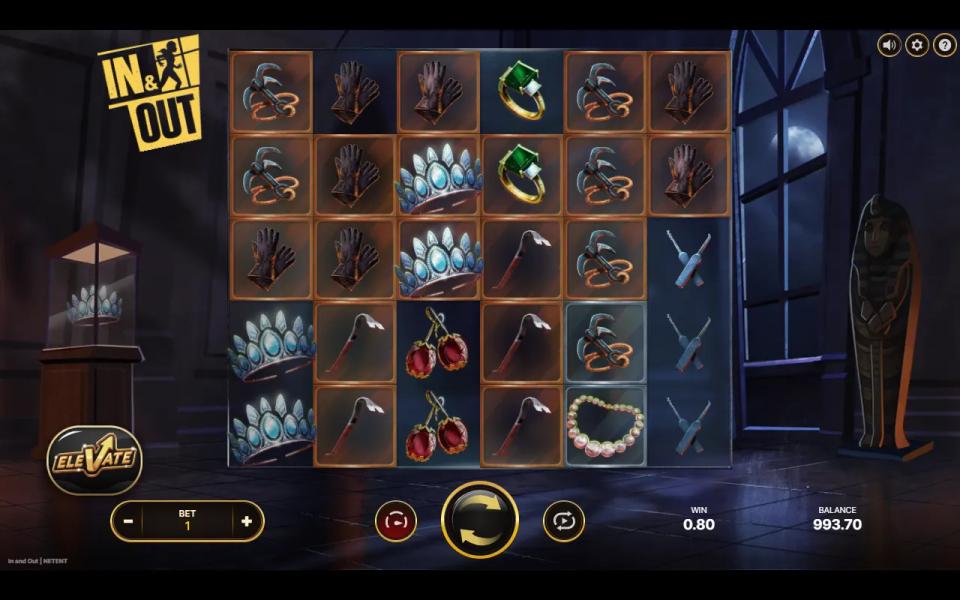 In and Out base board after tumble wins, the positions those wins used framed in bronze and no Chloe on the reels