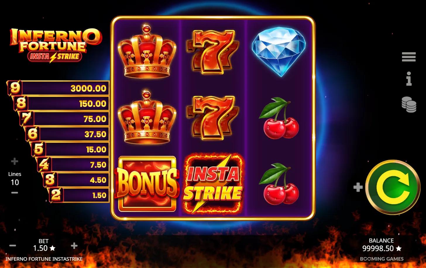 Inferno Fortune InstaStrike slot gameplay screenshot