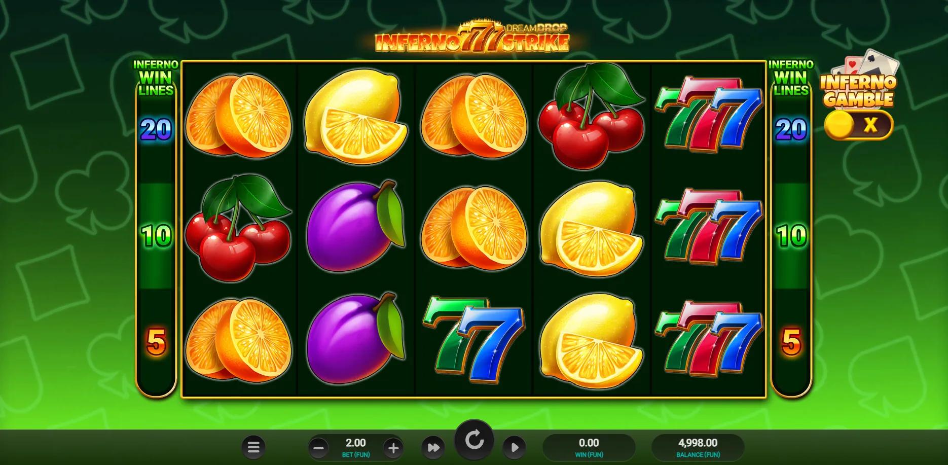 Inferno Strike Dream Drop slot gameplay screenshot