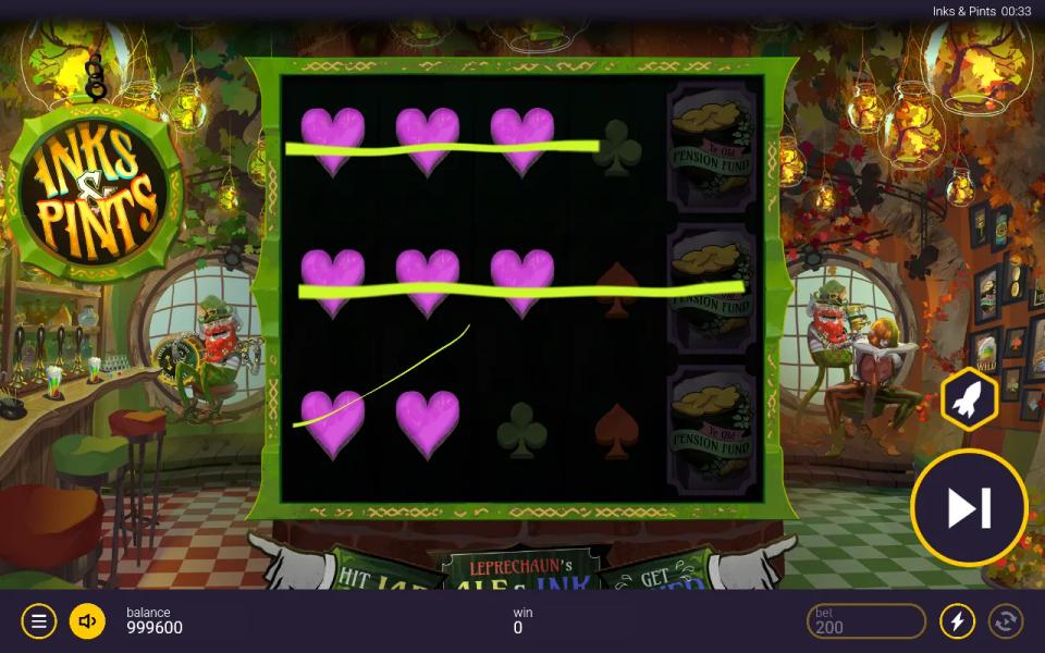Seven winning paylines drawn across the reels at once, all on the same heart symbol