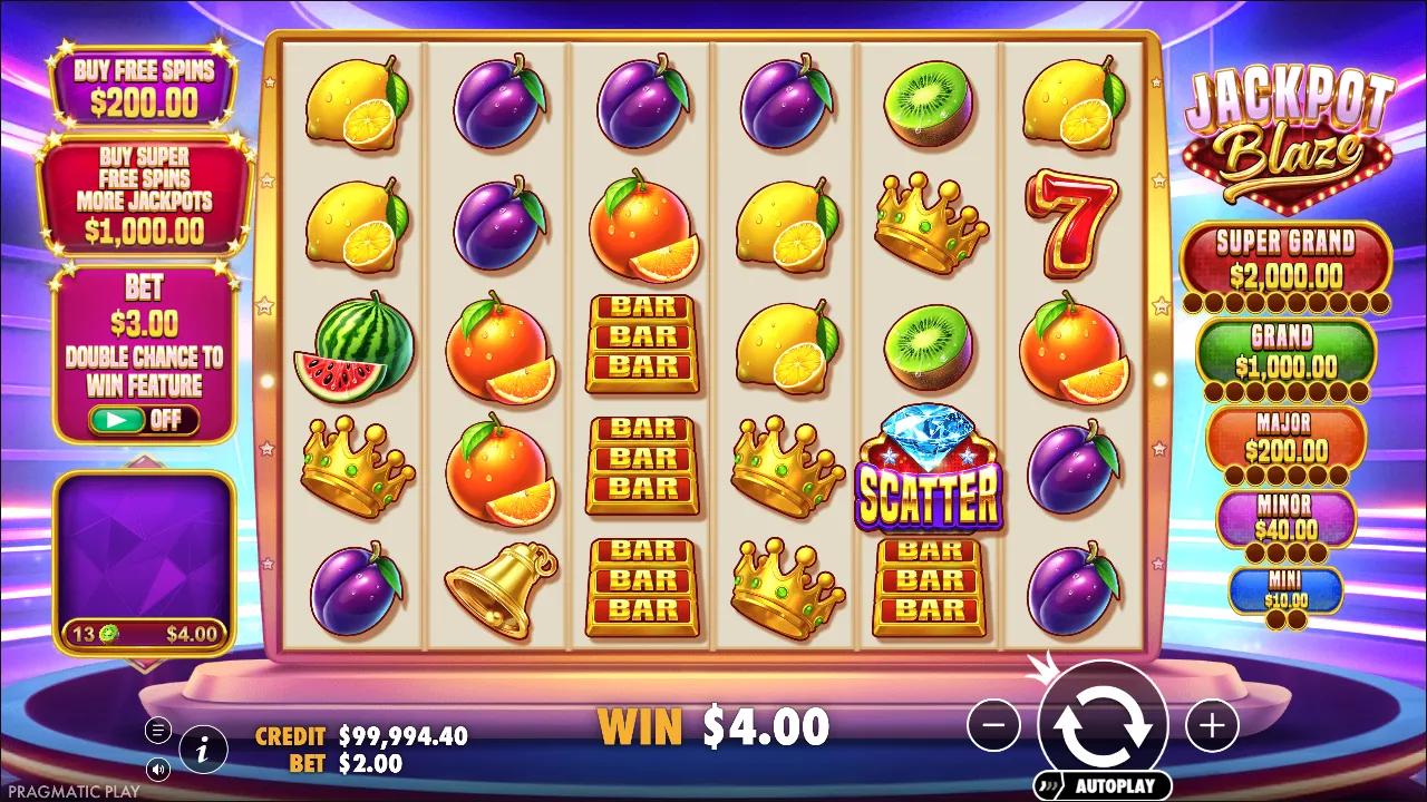 Jackpot Blaze slot gameplay screenshot