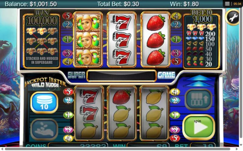 Jackpot Jester Wild Nudge gameplay screenshot