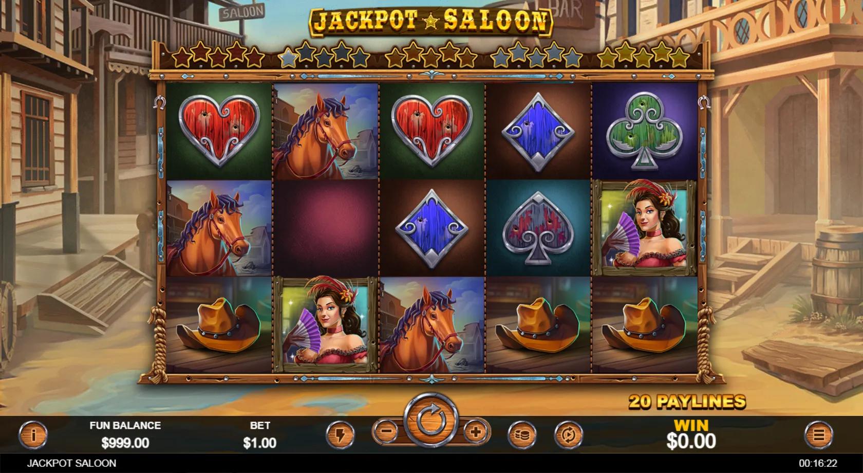 Jackpot Saloon slot gameplay screenshot