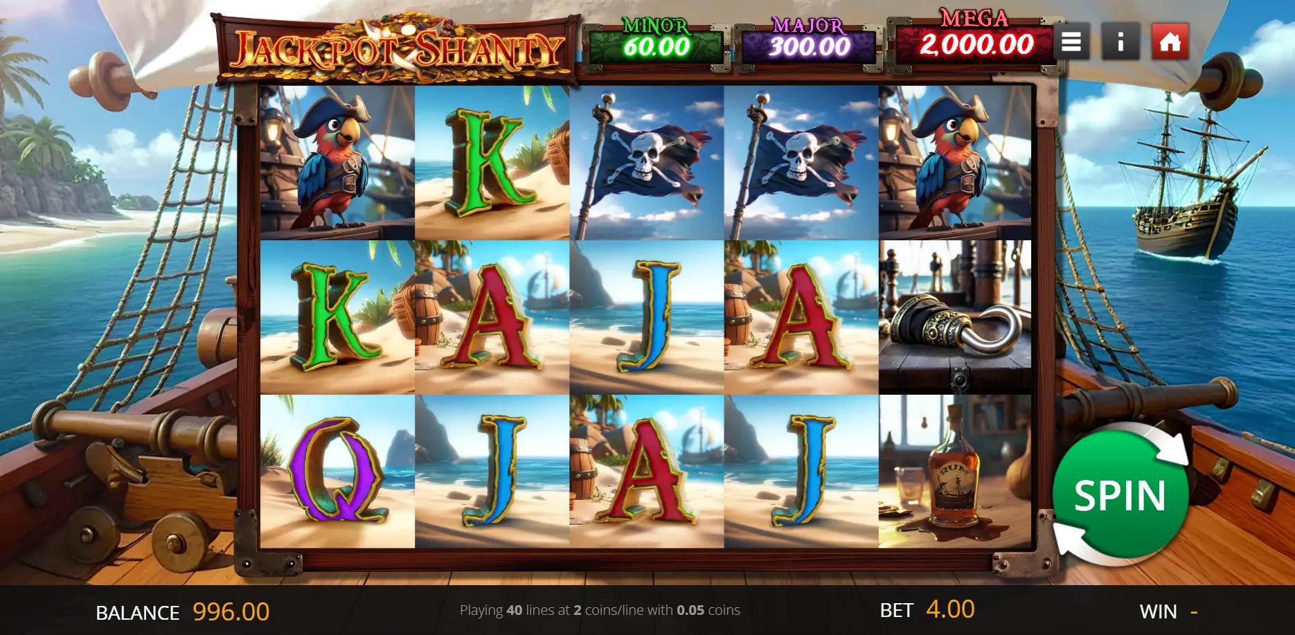 Jackpot Shanty slot gameplay screenshot