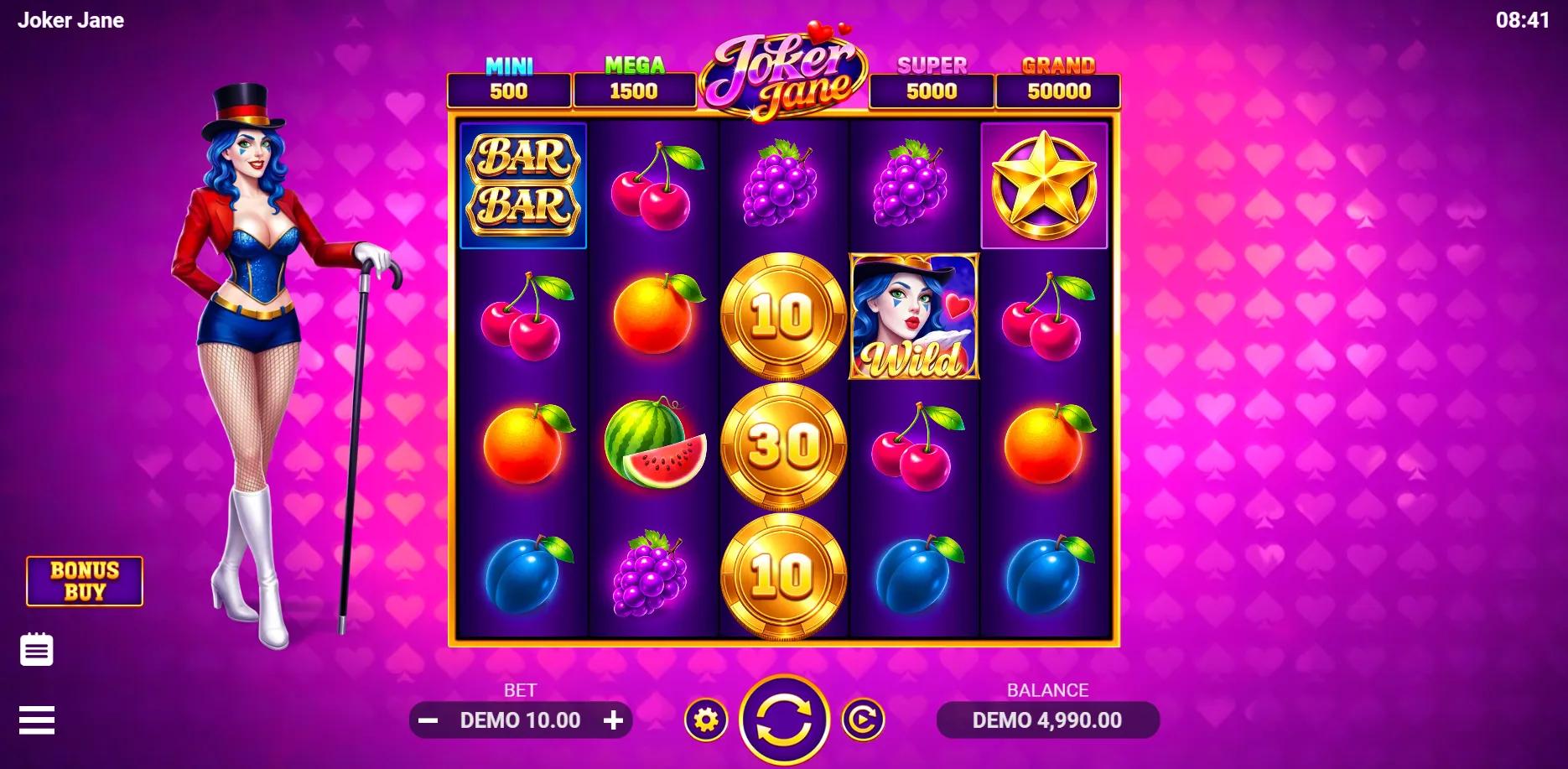 Joker Jane slot gameplay screenshot