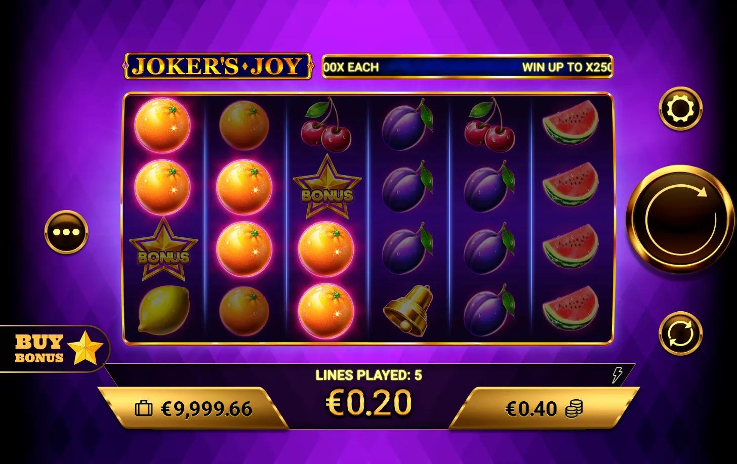 Jokers Joy slot gameplay screenshot