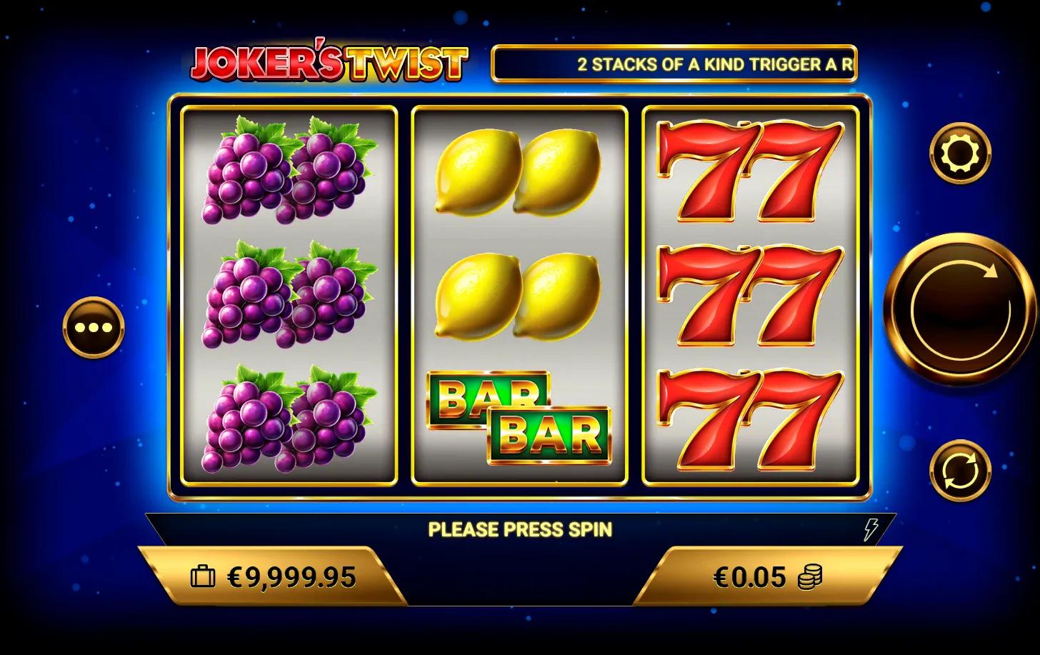 Joker's Twist slot gameplay screenshot