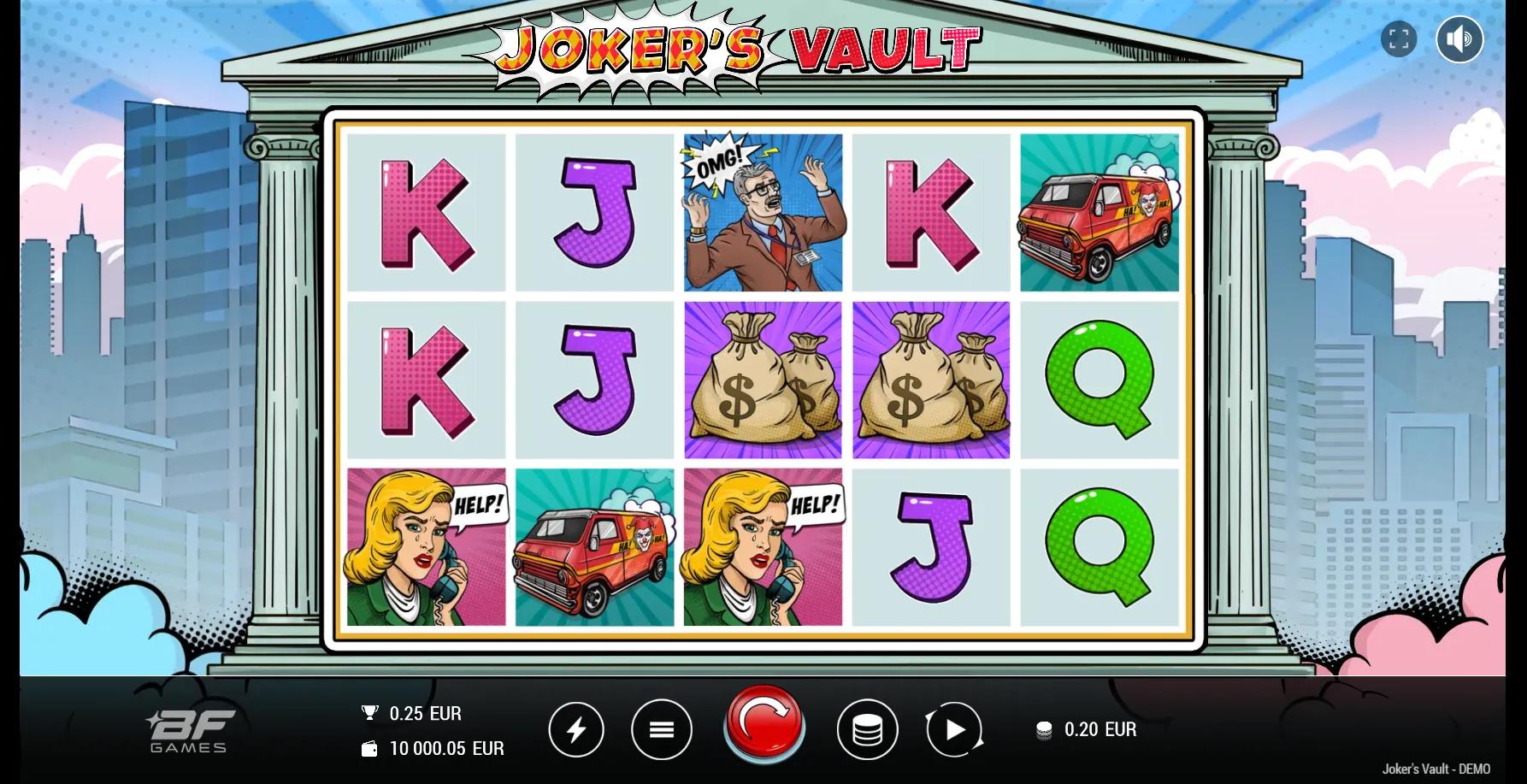 Joker's Vault slot gameplay screenshot