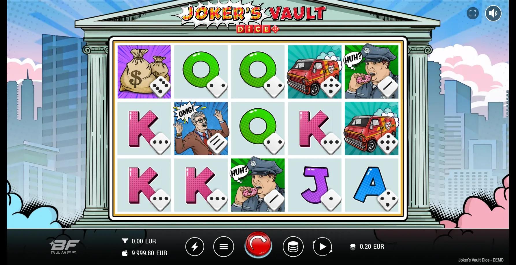 Joker's Vault Dice slot gameplay screenshot