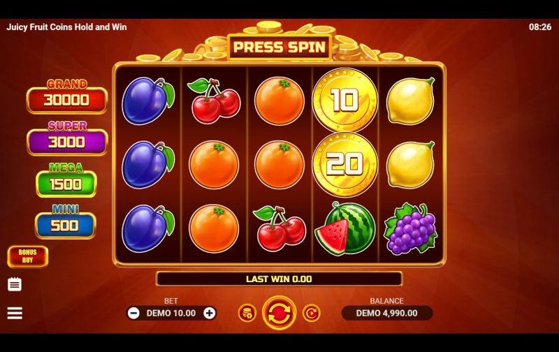 Juicy Fruit Coins Hold and Win gameplay screenshot