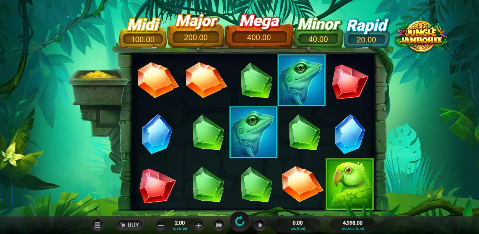 Jungle Jamboree slot gameplay screenshot