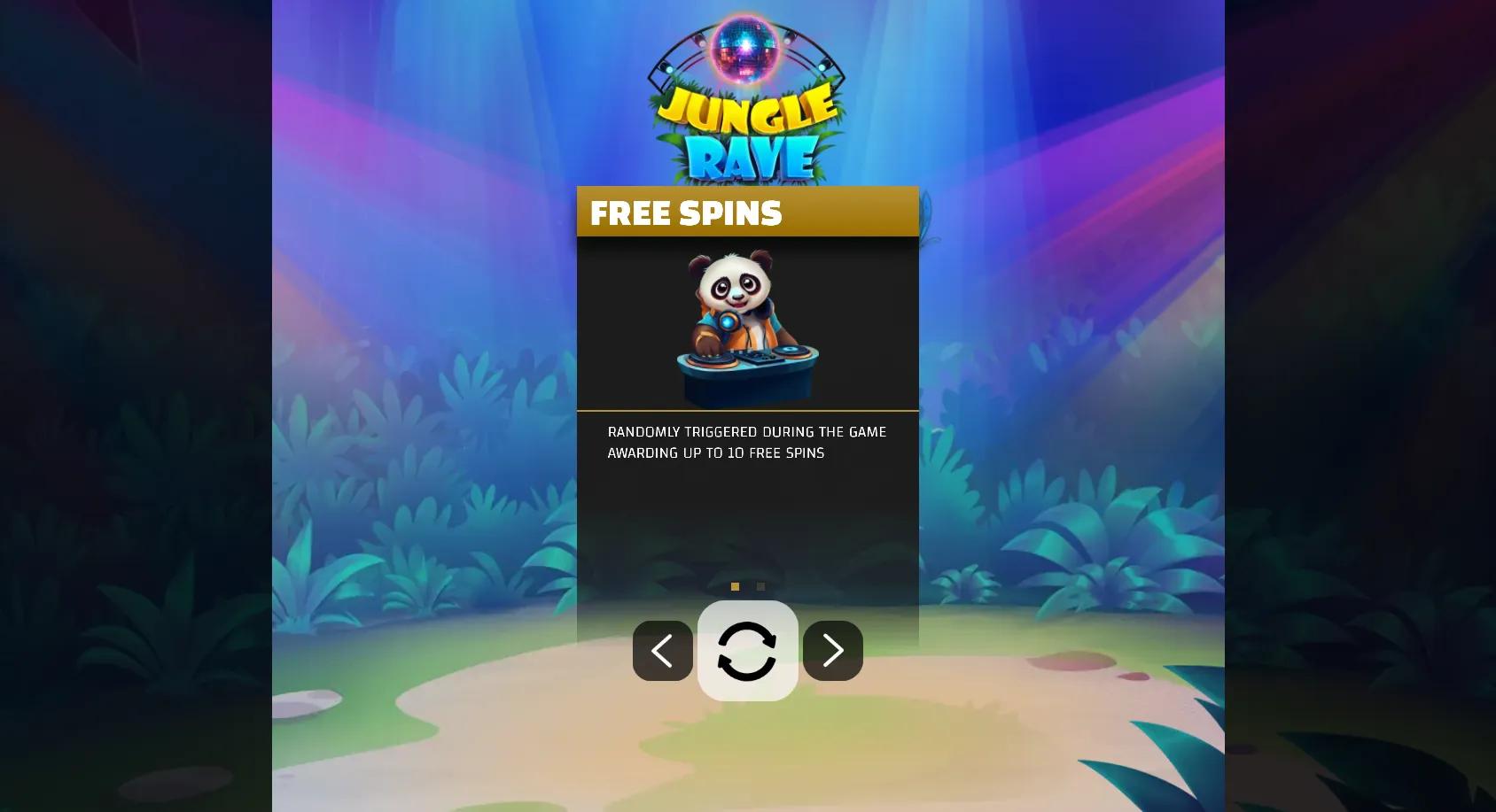 Jungle Rave slot gameplay screenshot