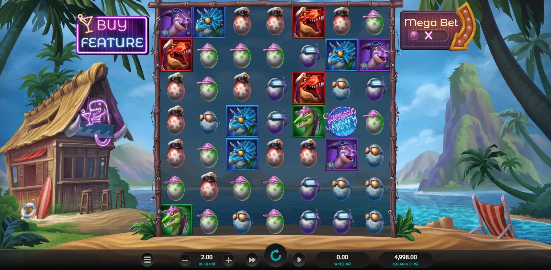 Jurassic Party slot gameplay screenshot