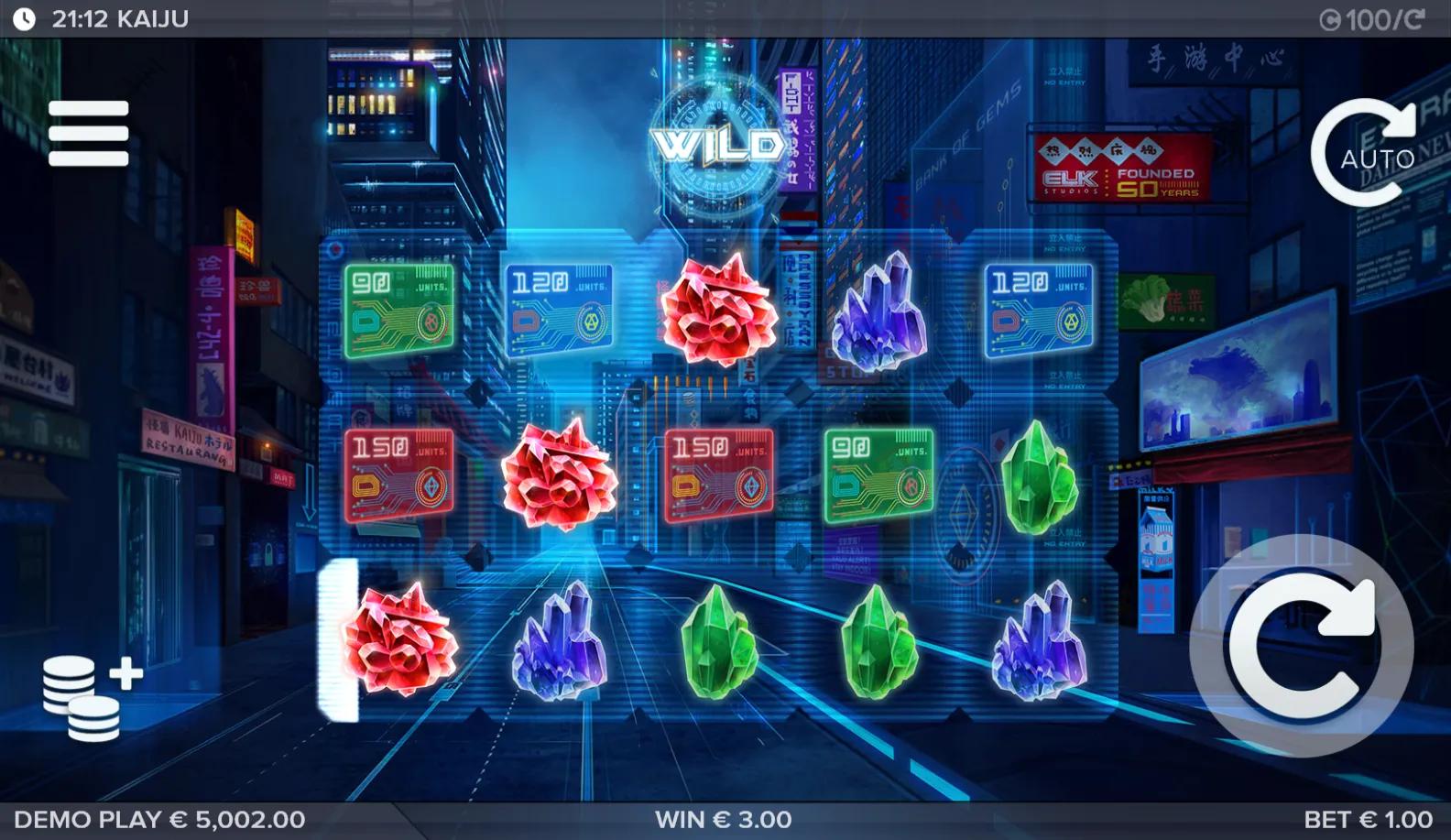 Kaiju - Expanding Grid active on ELK Studios's Cyberpunk slot