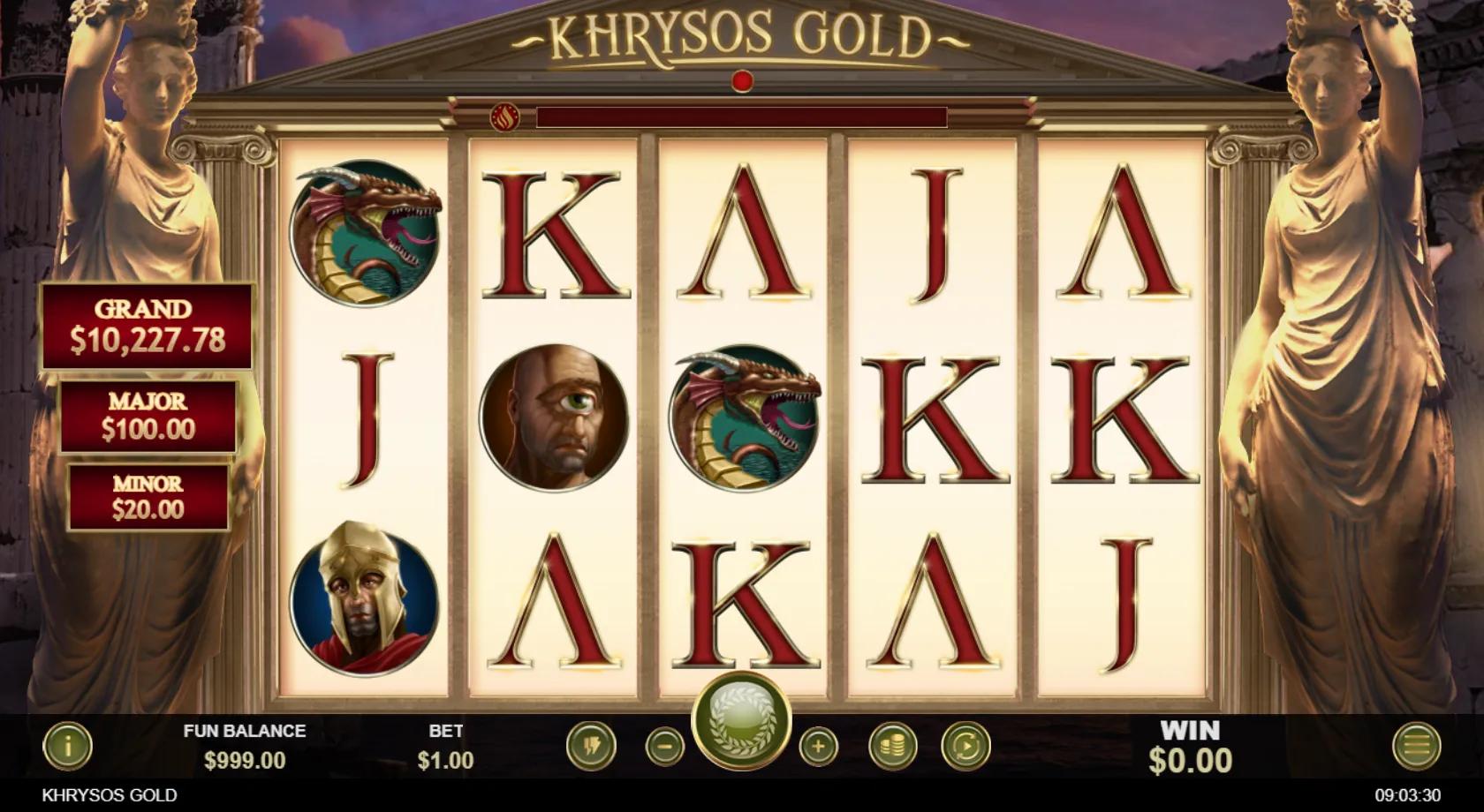 Khrysos Gold slot gameplay screenshot