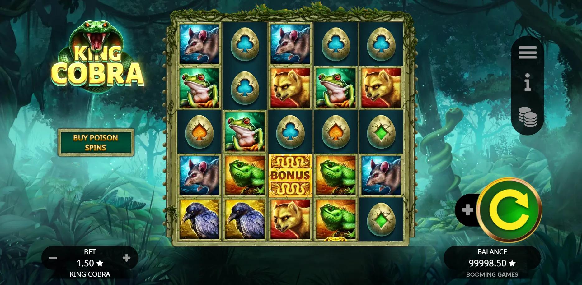 King Cobra slot gameplay screenshot