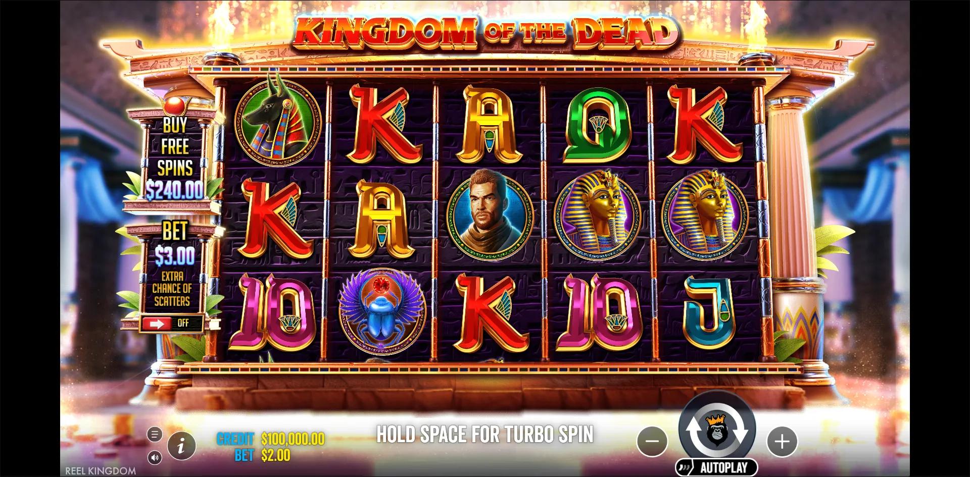 Kingdom of The Dead slot gameplay screenshot