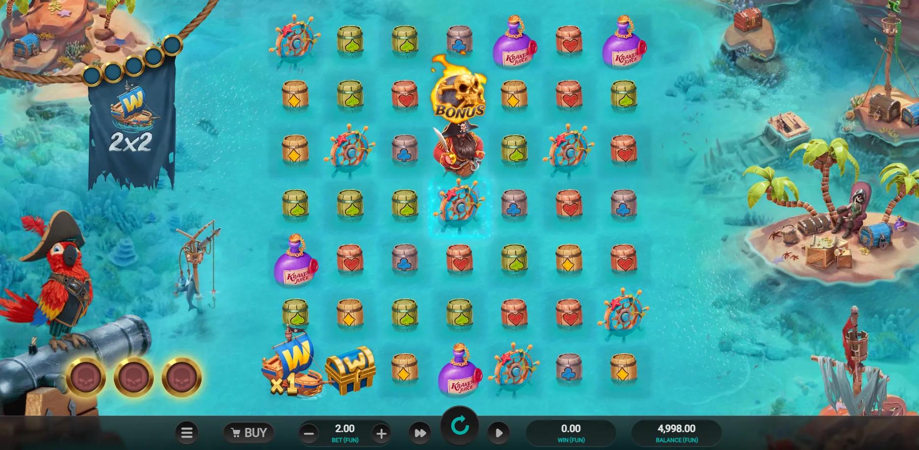 Kraken's Cove slot gameplay screenshot