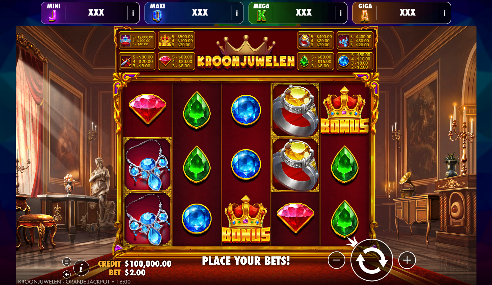 Kroonjuwelen - Jackpot active on Pragmatic Play's Classic slot