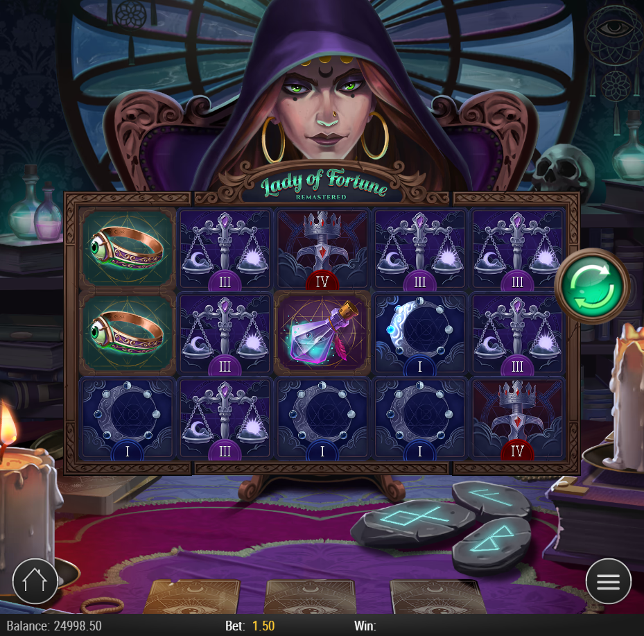 Lady of Fortune Remastered slot gameplay screenshot