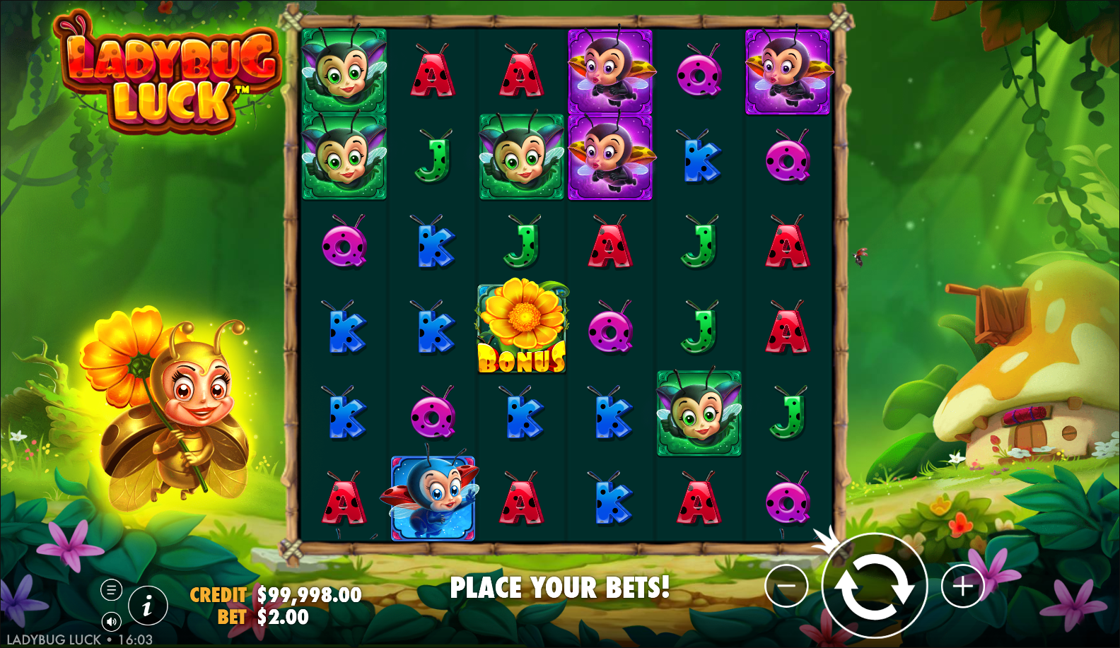 Ladybug Luck slot gameplay screenshot