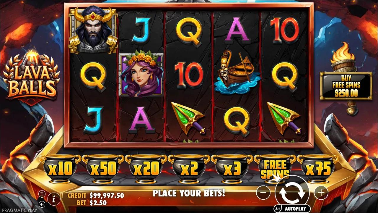 Lava Balls slot gameplay screenshot