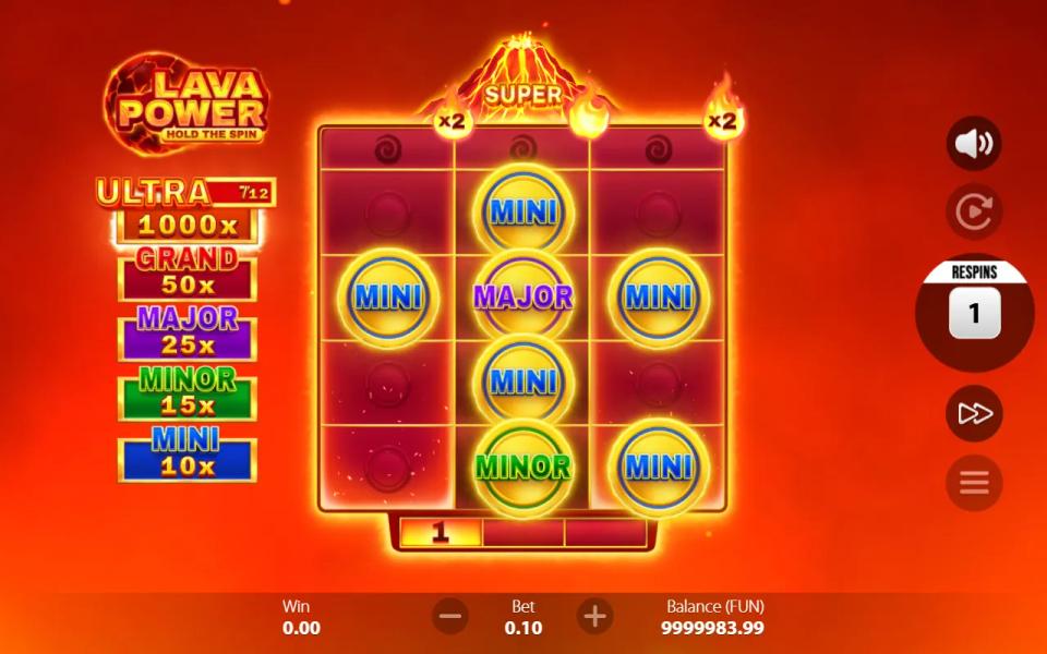 Mini and Major jackpot coins locking across the 3x4 bonus grid with the respin counter showing two