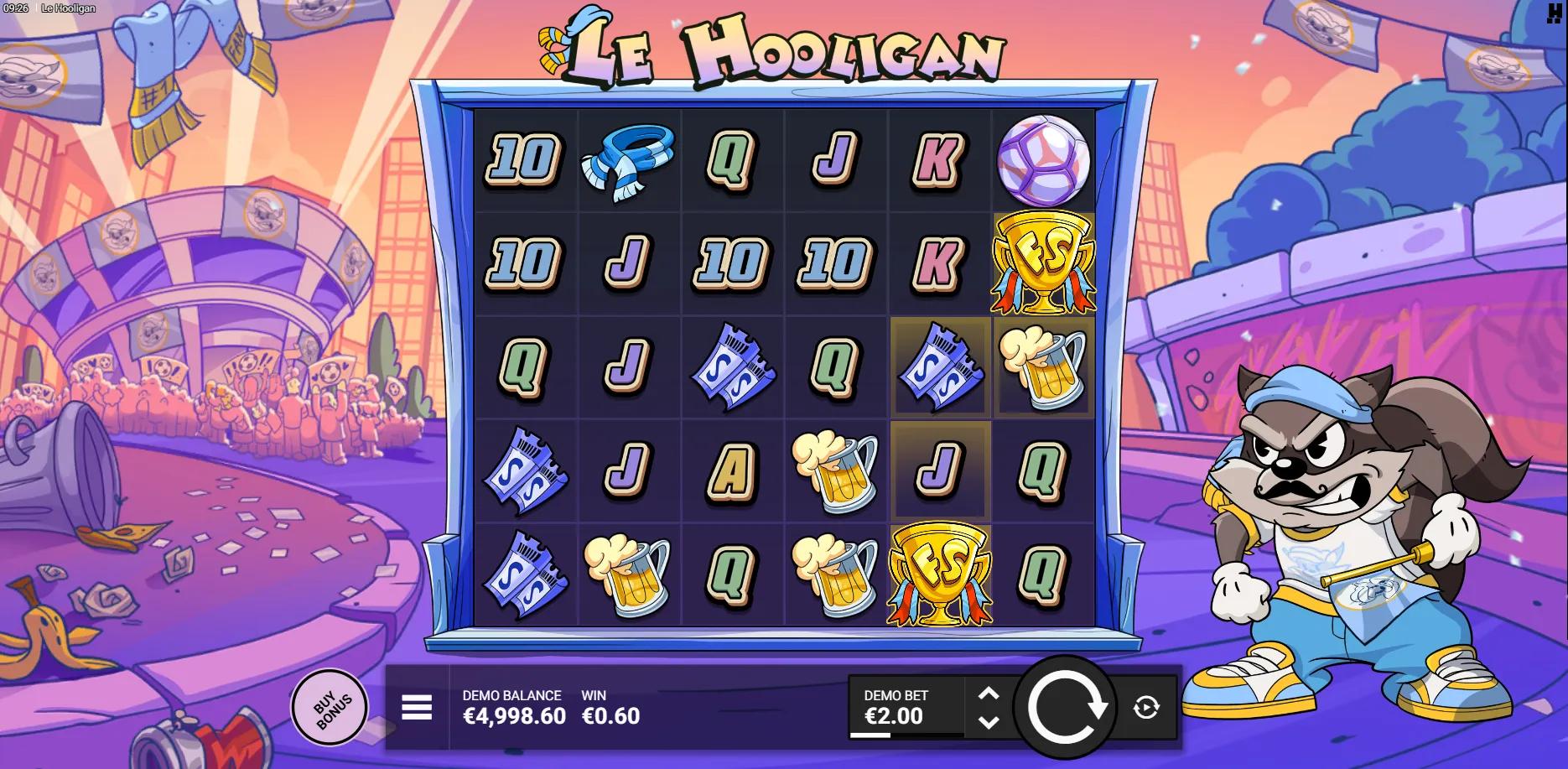Le Hooligan slot gameplay screenshot