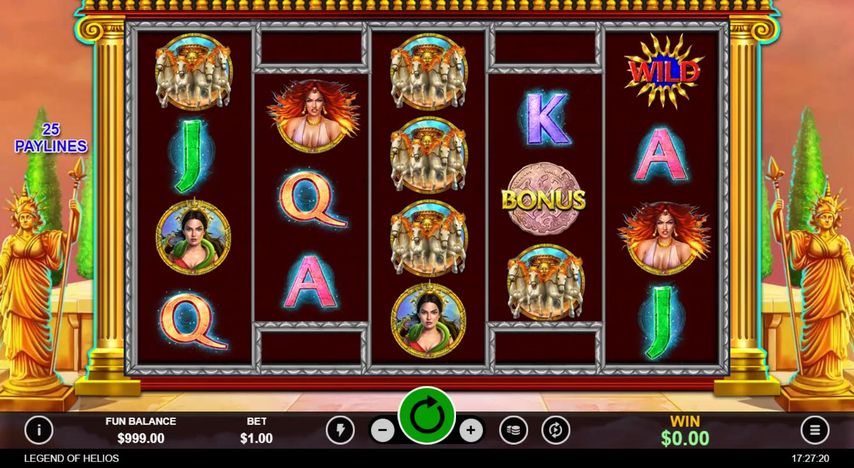 Legend of Helios slot gameplay screenshot