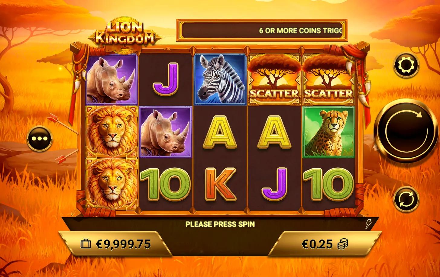 Lion Kingdom slot gameplay screenshot