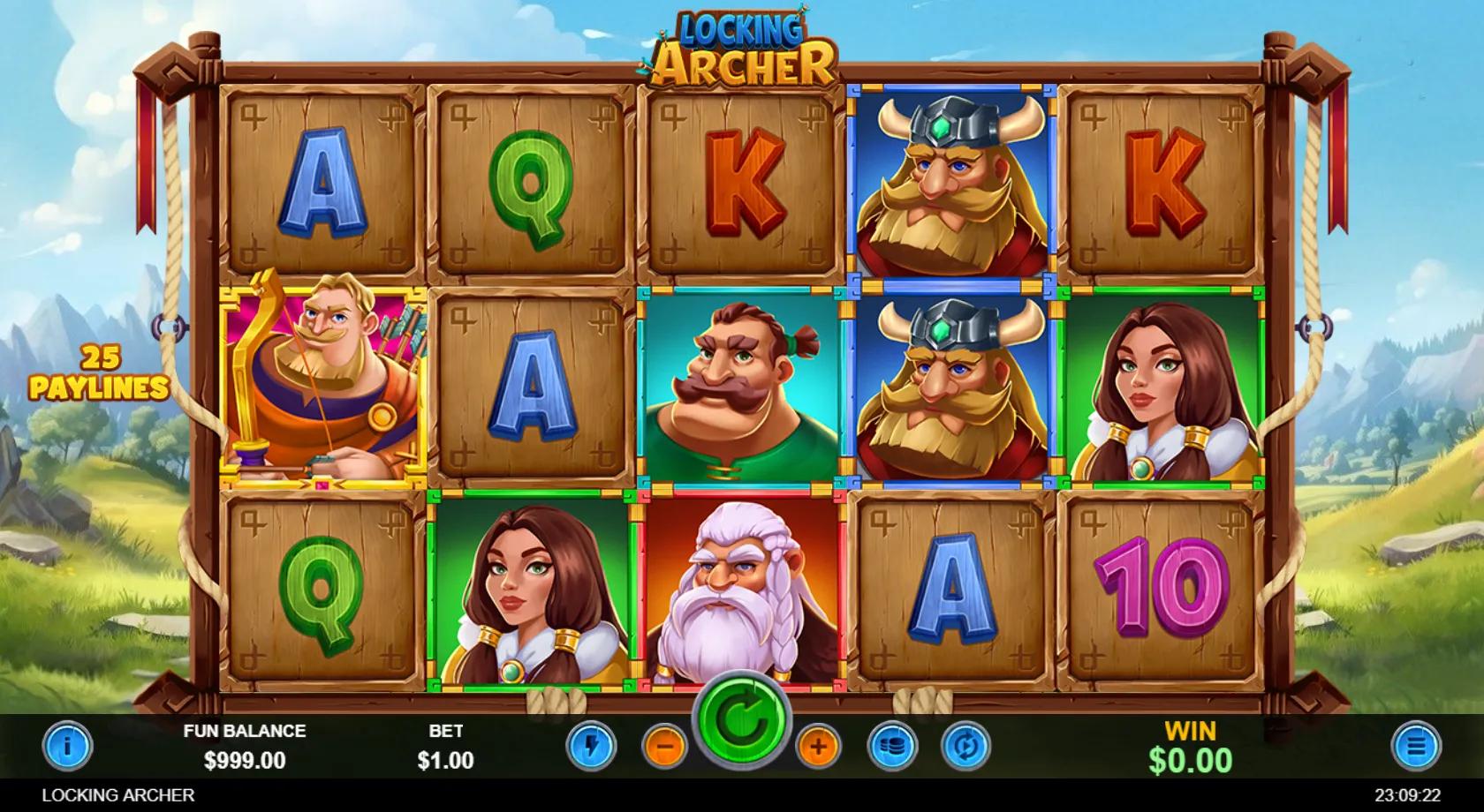 Locking Archer slot gameplay screenshot