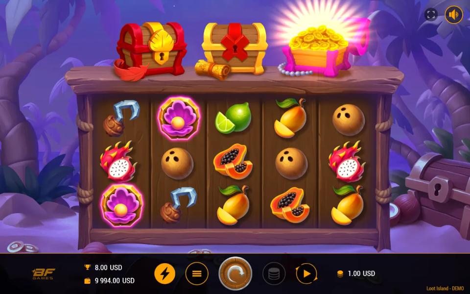 Two Multiplying Shell wilds on reels 1 and 2 of the purple night bonus board
