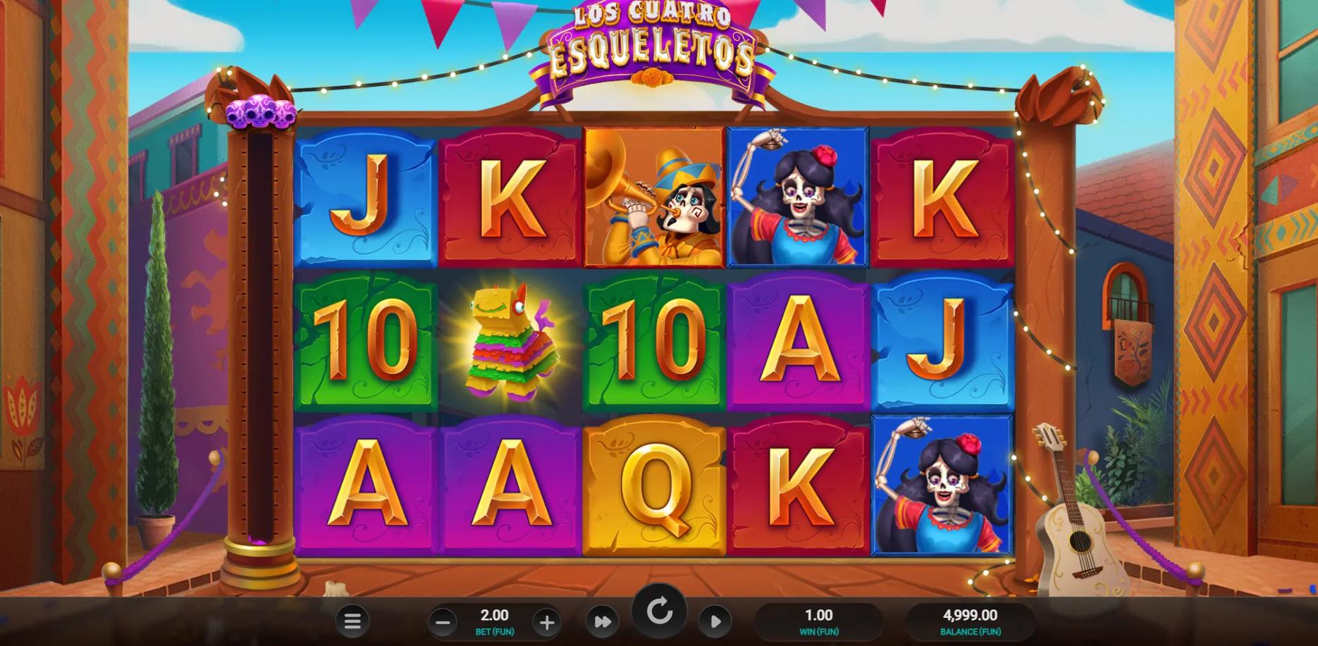 Los Cuatro Esqueletos slot gameplay screenshot