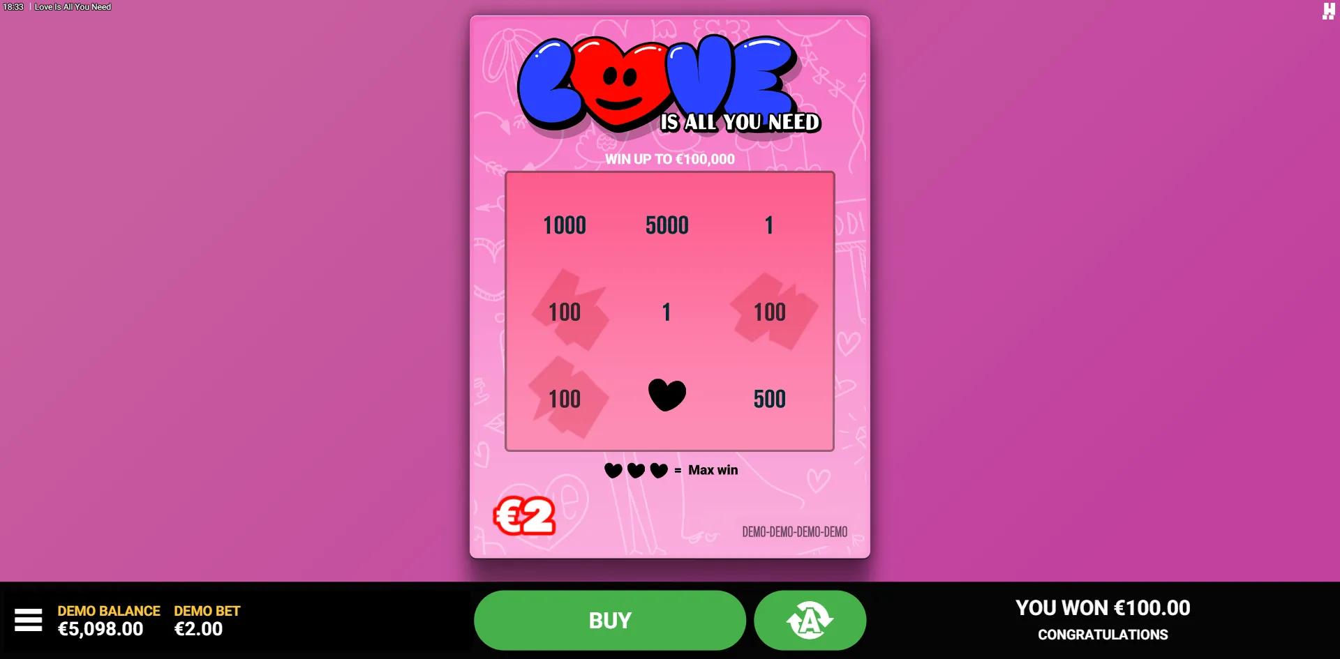 Love Is All You Need slot gameplay screenshot