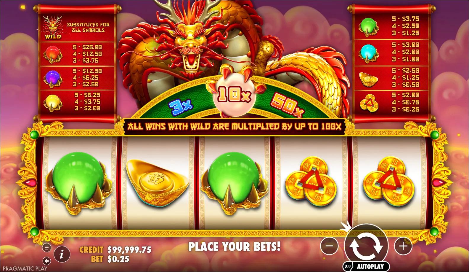 Lucky Dragon Ball - Multiplier active on Pragmatic Play's Chinese slot