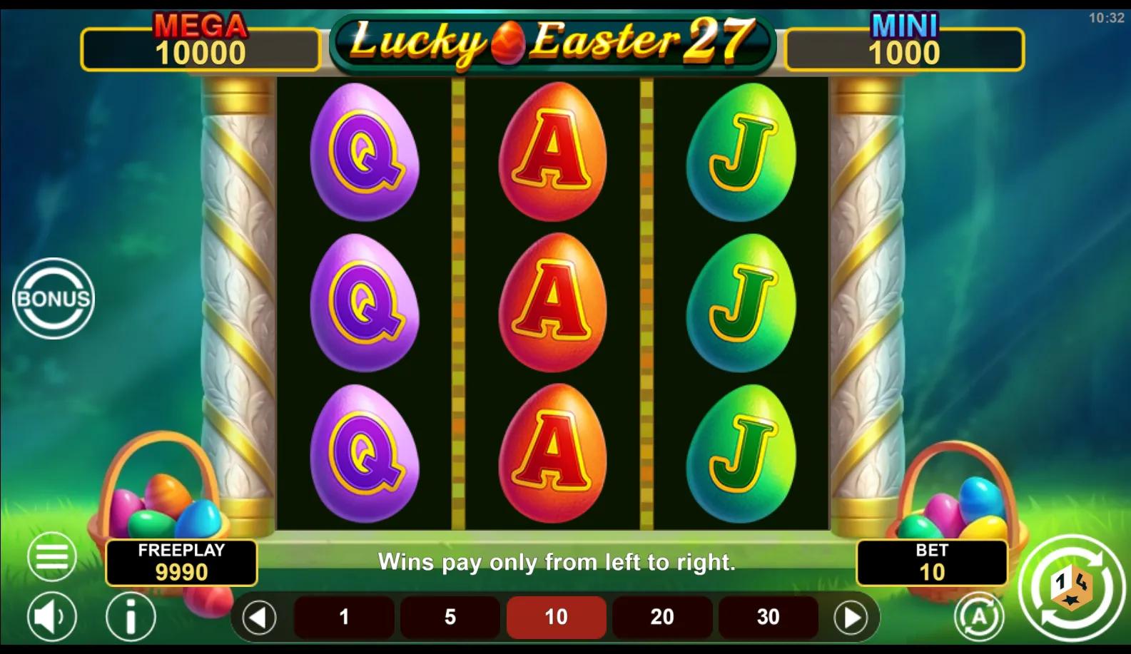 Lucky Easter 27 Hold & Win slot gameplay screenshot