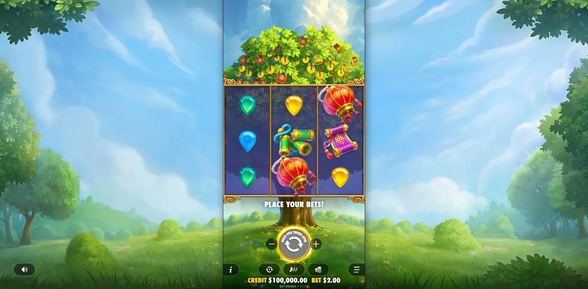 Lucky Fortune Tree slot gameplay screenshot