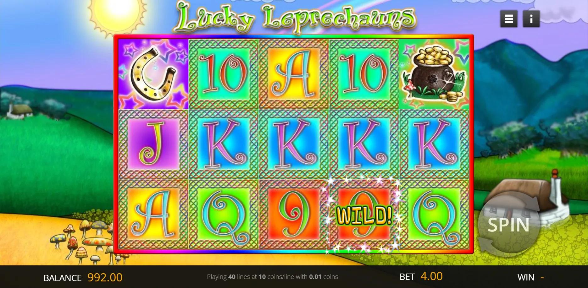 Lucky Leprechauns slot gameplay screenshot
