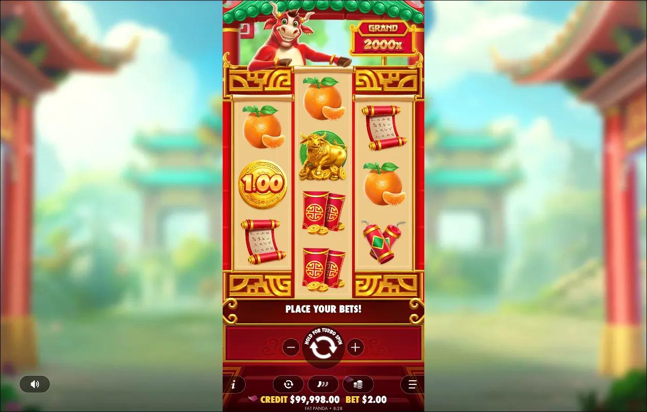 Lucky Ox slot gameplay screenshot